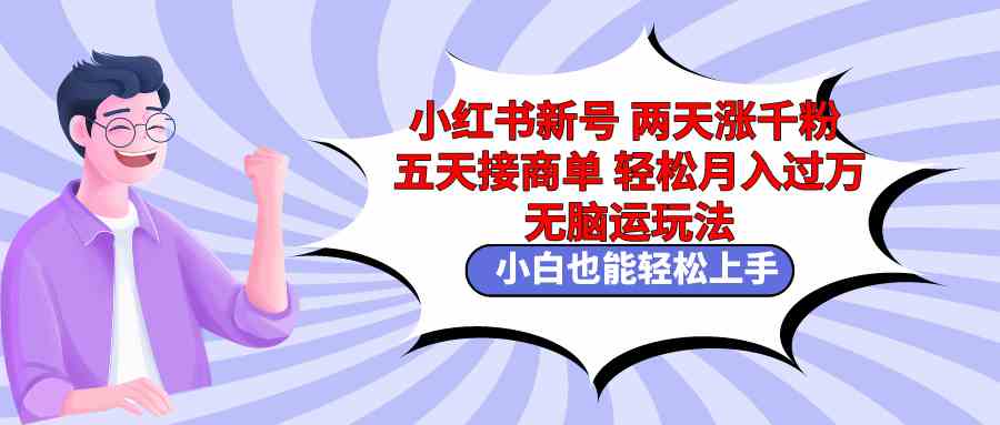 小红书新号两天涨千粉五天接商单轻松月入过万 无脑搬运玩法 小白也能轻…-满月文化项目库