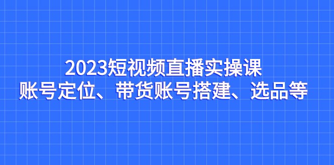 2023短视频直播实操课，账号定位、带货账号搭建、选品等-满月文化项目库