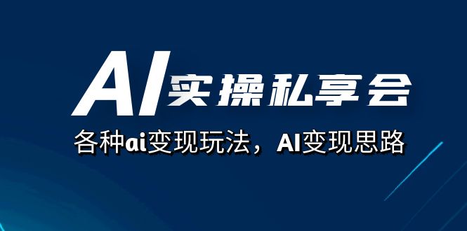 AI实操私享会，各种ai变现玩法，AI变现思路（67节课）-满月文化项目库