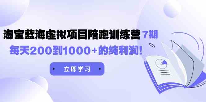 黄岛主《淘宝蓝海虚拟项目陪跑训练营7期》每天200到1000+的纯利润-满月文化项目库