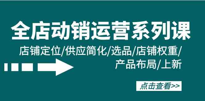 全店·动销运营系列课：店铺定位/供应简化/选品/店铺权重/产品布局/上新-满月文化项目库