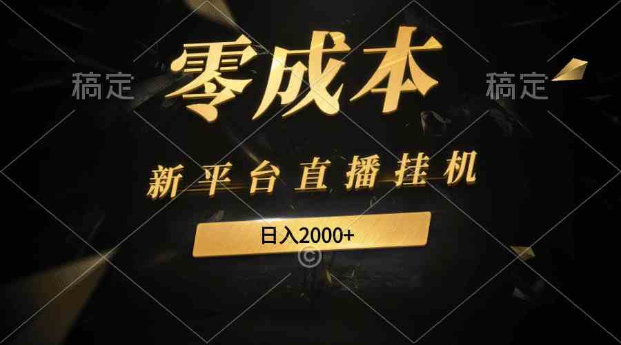 新平台直播挂机最新玩法，0成本，不违规，日入2000+-满月文化项目库