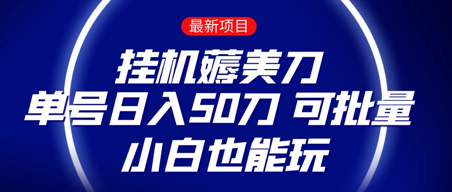 薅羊毛项目  零投入挂机薅美刀    单号日入50刀  可批量  小白也能玩-满月文化项目库