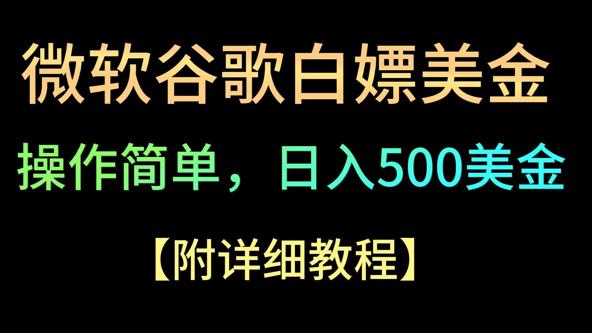 微软谷歌项目3.0，轻松日赚500+美金，操作简单，小白也可轻松入手！-满月文化项目库