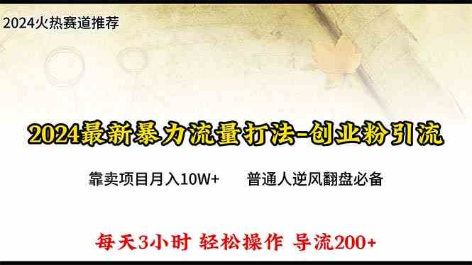 2024年最新暴力流量打法，每日导入300+，靠卖项目月入10W+-满月文化项目库