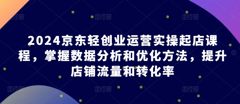 2024京东轻创业运营实操起店课程，掌握数据分析和优化方法，提升店铺流量和转化率-满月文化项目库