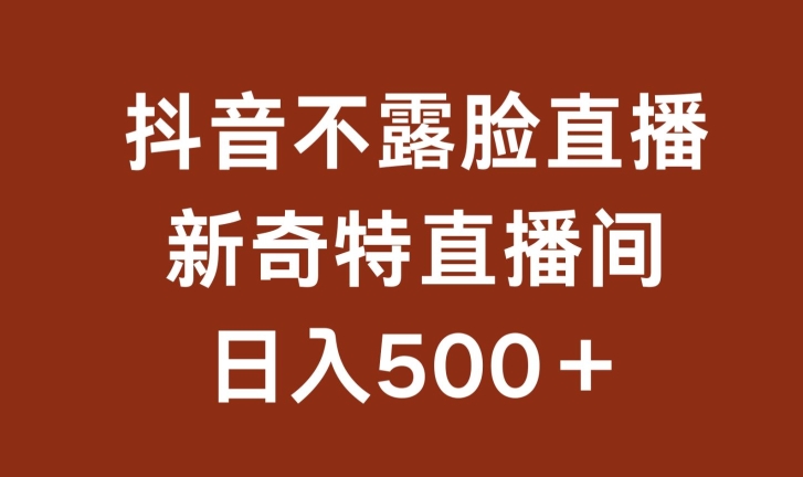 不露脸挂机直播，新奇特直播间，日入500+-满月文化项目库