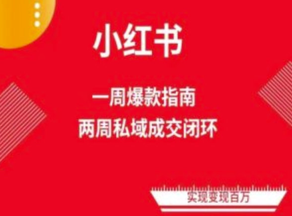 爆款小红书免费流量体系课程(两周变现)，小红书电商教程-满月文化项目库