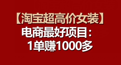 【淘宝超高价女装】电商最好项目：每一单都是高利润-满月文化项目库