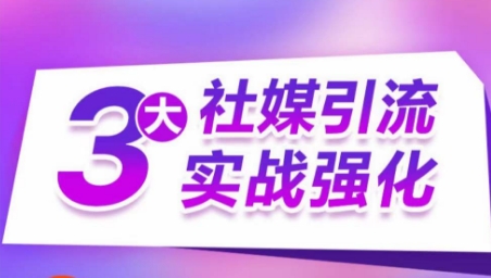 3大社媒引流实战强化，多渠道站外引流，高效精准获客，订单销售额翻倍增长-满月文化项目库