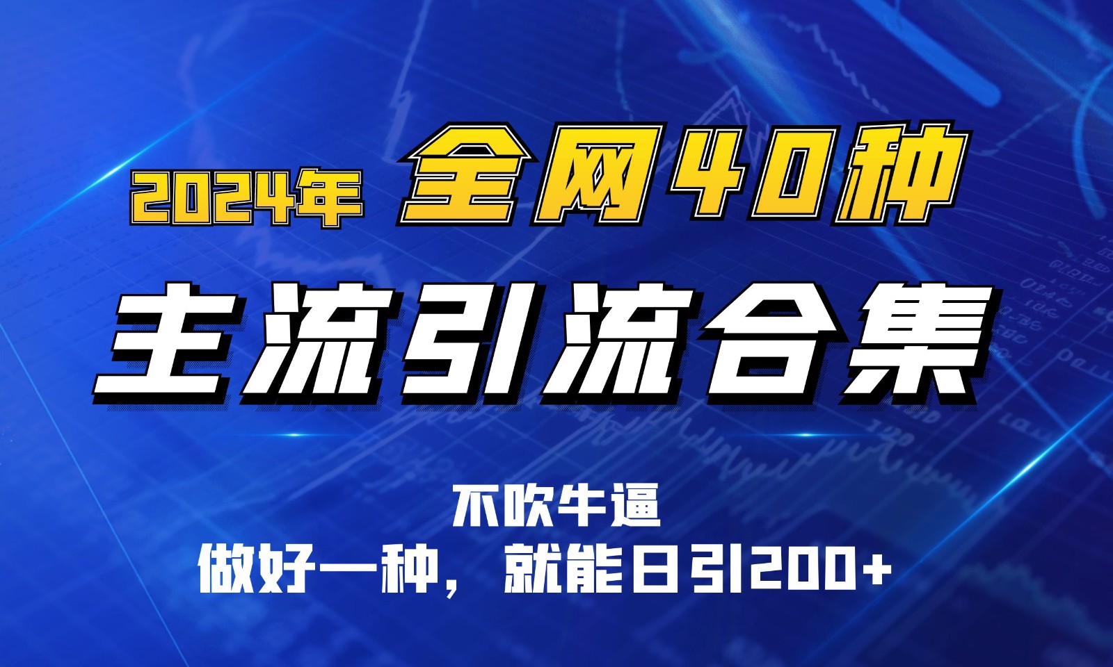 2024年全网40种暴力引流合计，做好一样就能日引100+-满月文化项目库