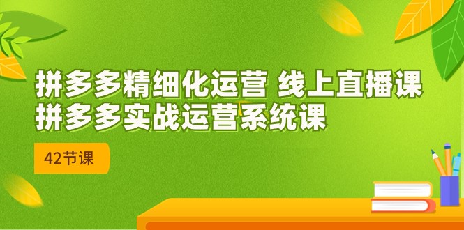 拼多多精细化运营 线上直播课：拼多多实战运营系统课（更新47节）-满月文化项目库