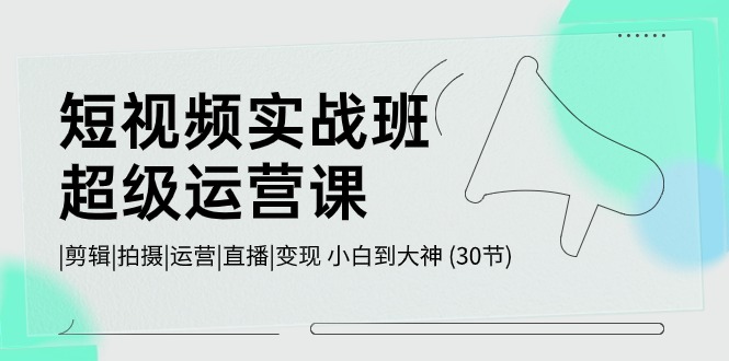 短视频实战班-超级运营课，|剪辑|拍摄|运营|直播|变现 小白到大神 (30节)-满月文化项目库