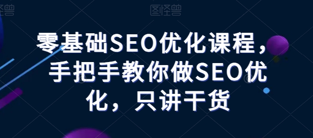 零基础SEO优化课程，手把手教你做SEO优化，只讲干货-满月文化项目库