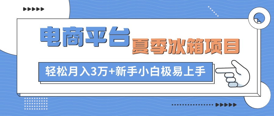 电商平台夏季冰箱项目，轻松月入3万+，新手小白极易上手-满月文化项目库