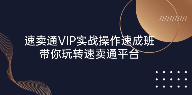 速卖通 VIP实战操作-速成班，带你玩转速卖通平台（23节）-满月文化项目库