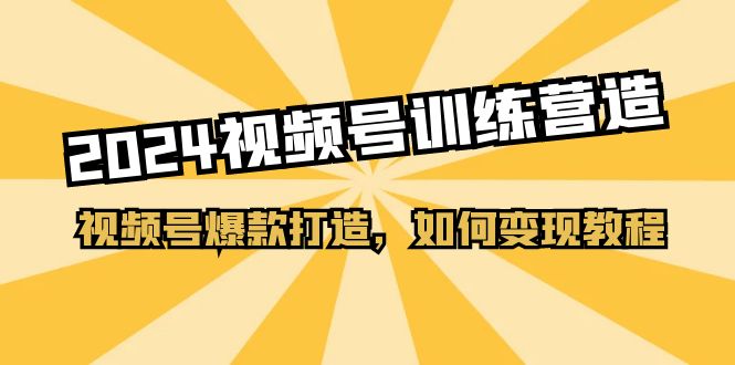 2024视频号训练营，视频号爆款打造，如何变现教程（20节课）-满月文化项目库