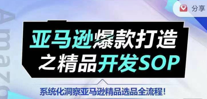 【训练营】亚马逊爆款打造之精品开发SOP，系统化洞察亚马逊精品选品全流程-满月文化项目库