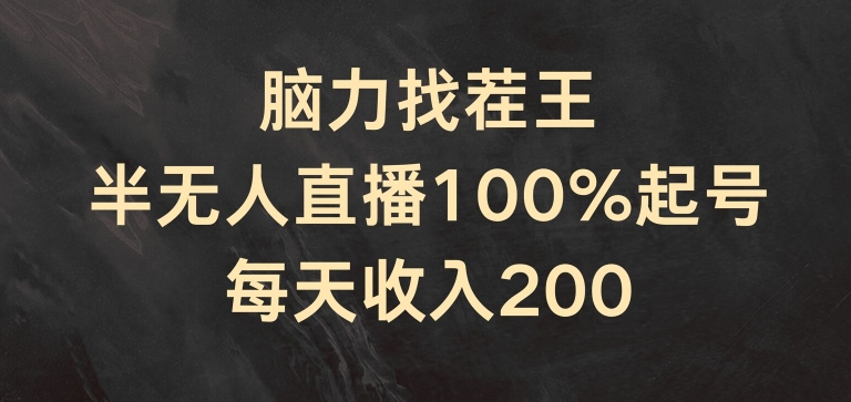 脑力找茬王，半无人直播100%起号，每天收入200+-满月文化项目库