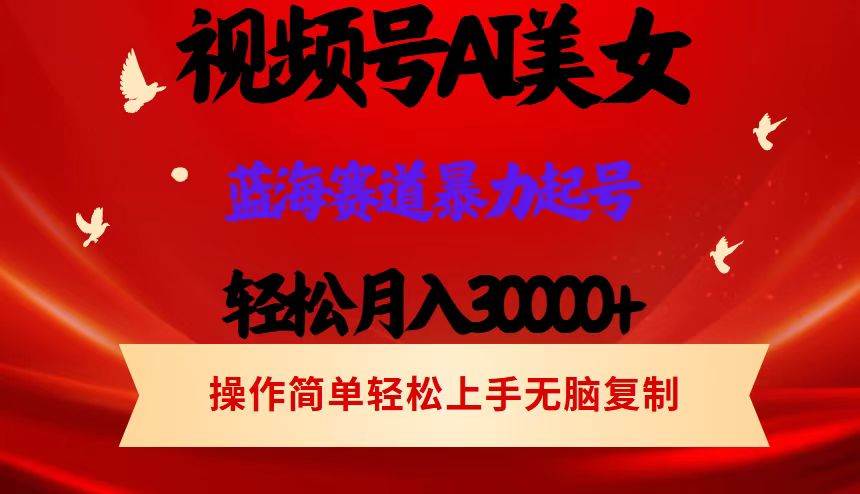 视频号AI美女跳舞，轻松月入30000+，蓝海赛道，流量池巨大，起号猛，当…-满月文化项目库