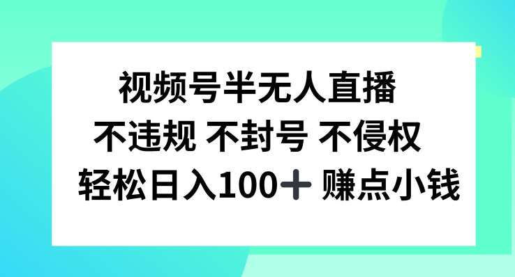 视频号半无人直播，不违规不封号，轻松日入100+【揭秘】-满月文化项目库