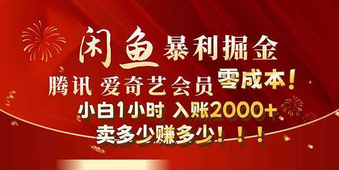 闲鱼全新暴力掘金玩法，官方正品影视会员无成本渠道！小白1小时收…-满月文化项目库