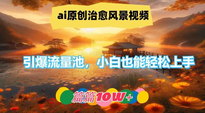 ai原创治愈风景视频，引爆流量池，小白也能轻松上手，篇篇10w+【揭秘】-满月文化项目库