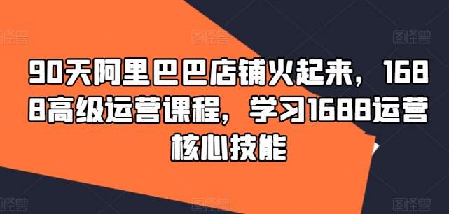 90天阿里巴巴店铺火起来，1688高级运营课程，学习1688运营核心技能-满月文化项目库