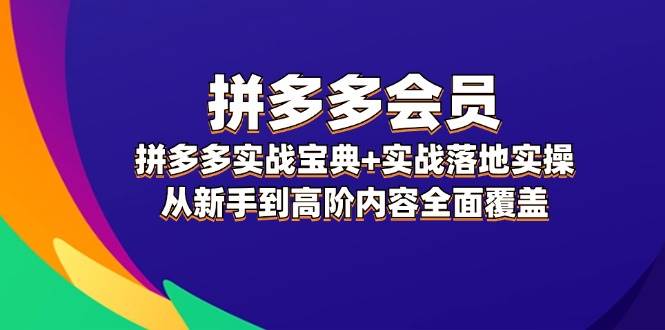 拼多多 会员，拼多多实战宝典+实战落地实操，从新手到高阶内容全面覆盖-满月文化项目库