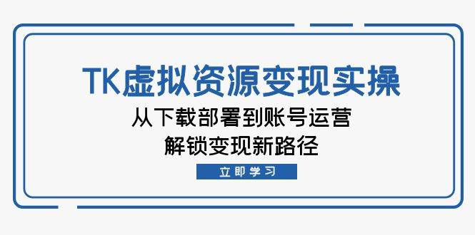 TK虚拟资料变现实操：从下载部署到账号运营，解锁变现新路径-满月文化项目库