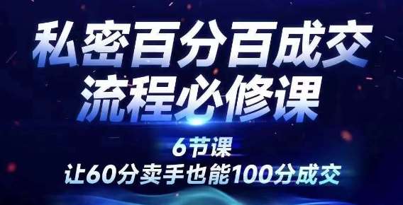 私密百分百成交流程线上训练营，绝对成交，让60分卖手也能100分成交-满月文化项目库