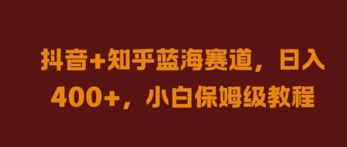 抖音+知乎蓝海赛道，日入几张，小白保姆级教程【揭秘】-满月文化项目库