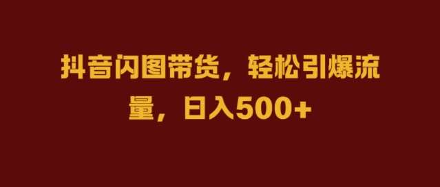 抖音闪图带货，轻松引爆流量，日入几张【揭秘】-满月文化项目库