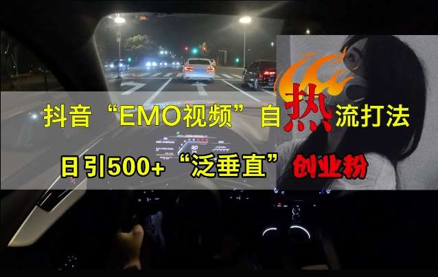 抖音EMO视频自热打法，日引500+“泛垂直”创业粉-满月文化项目库